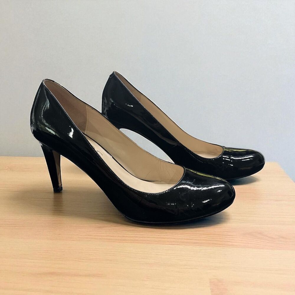 Michael Kors Womens Dress Shoe Pump Sz 9 Black Patent Leather High Heel Stiletto - Picture 2 of 8